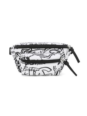 Dolce & Gabbana Kids graffiti-print belt bag - Black