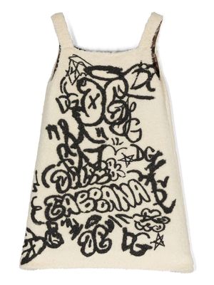 Dolce & Gabbana Kids graffiti-print shift dress - Neutrals