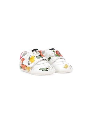 Dolce & Gabbana Kids graphic-print leather trainers - White