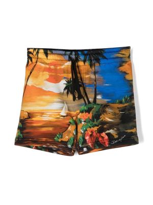 Dolce & Gabbana Kids graphic-print shorts - Blue