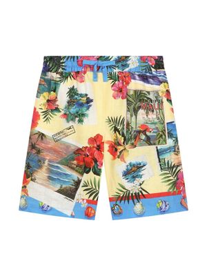 Dolce & Gabbana Kids Hawaiian-print Bermuda shorts - Yellow