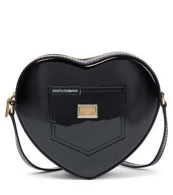 Dolce & Gabbana Kids Heart patent leather crossbody bag