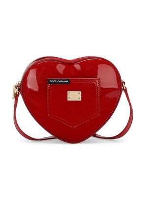 Dolce & Gabbana Kids Heart patent leather shoulder bag - 87124 POPPY RED