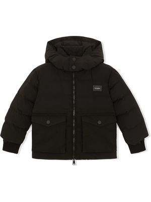 Dolce & Gabbana Kids hooded down jacket - Black