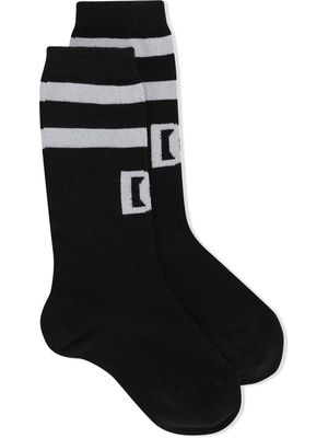 Dolce & Gabbana Kids intarsia-knit ankle socks - Black