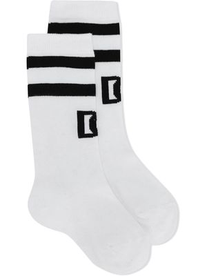 Dolce & Gabbana Kids intarsia-knit ankle socks - White