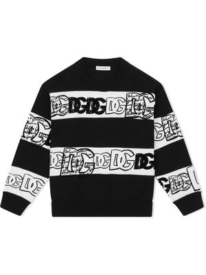 Dolce & Gabbana Kids intarsia-knit long-sleeve jumper - Black