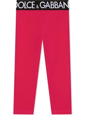 Dolce & Gabbana Kids Interlock logo-waistband leggings - Red