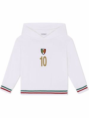 Dolce & Gabbana Kids Italy-patch hoodie - White
