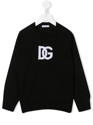 Dolce & Gabbana Kids jacquard logo jumper - Black