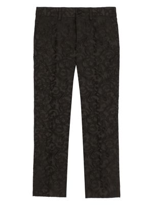 Dolce & Gabbana Kids jacquard straight-leg chino trousers - Black