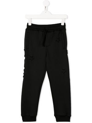Dolce & Gabbana Kids jersey star debossed track trousers - Black