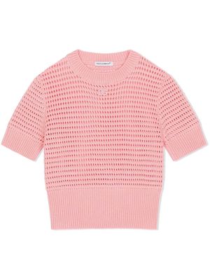 Dolce & Gabbana Kids knitted cotton top - Pink