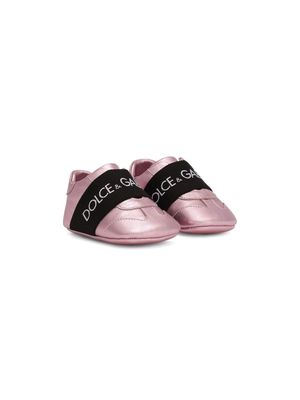 Dolce & Gabbana Kids leather slip-on sneakers - Pink
