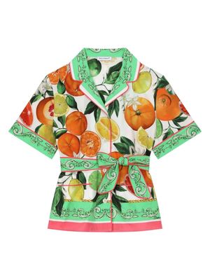 Dolce & Gabbana Kids Lemon & Orange-print cotton shirt
