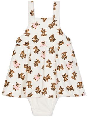 Dolce & Gabbana Kids leopard-print bloomer dress - White