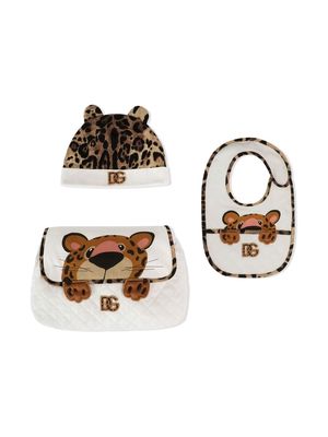 Dolce & Gabbana Kids leopard-print changing bag set - White