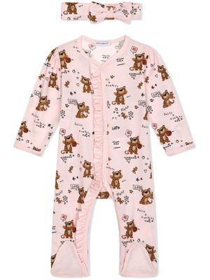 Dolce & Gabbana Kids leopard-print cotton pajamas - Pink