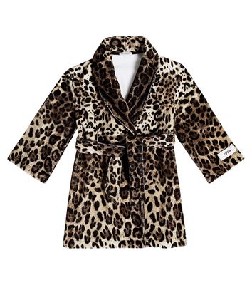Dolce & Gabbana Kids Leopard-print cotton terry bathrobe