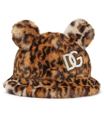 Dolce & Gabbana Kids Leopard-print faux fur hat