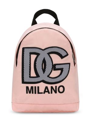 Dolce & Gabbana Kids logo-appliqué backpack - Pink