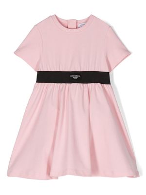 Dolce & Gabbana Kids logo-appliqué cotton dress set - Pink