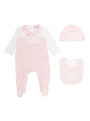 Dolce & Gabbana Kids logo-appliqué cotton pyjamas - Pink