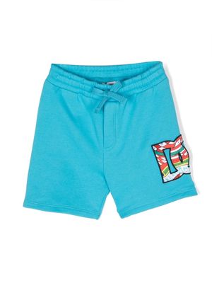 Dolce & Gabbana Kids logo-appliqué cotton shorts - Blue