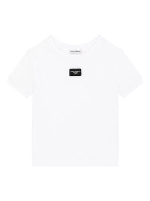 Dolce & Gabbana Kids logo-appliqué cotton T-shirt - White