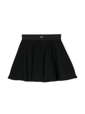 Dolce & Gabbana Kids logo-appliqué flared mini skirt - Black