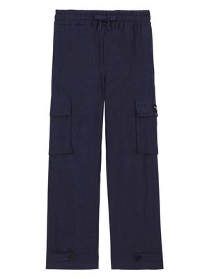 Dolce & Gabbana Kids logo-appliqué straight-leg trousers - Blue