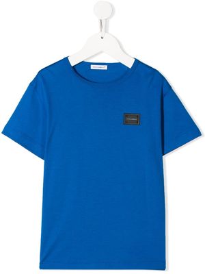 Dolce & Gabbana Kids logo-appliqued T-shirt - Blue