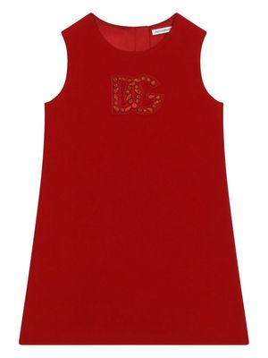 Dolce & Gabbana Kids logo-embellished A-line midi dress - Red