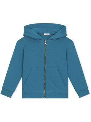 Dolce & Gabbana Kids logo-embellished zipped hoodie - Blue