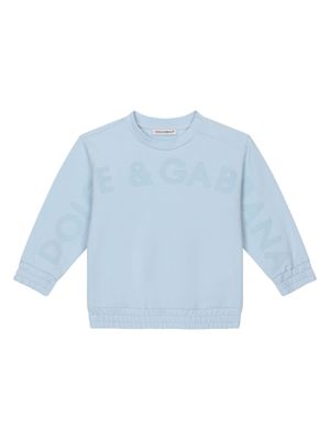 Dolce & Gabbana Kids logo-embossed jersey sweatshirt - Blue