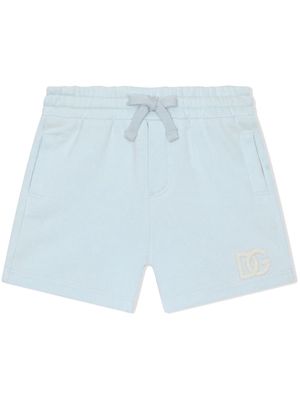 Dolce & Gabbana Kids logo-embroidered cotton shorts - Blue