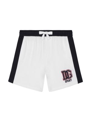 Dolce & Gabbana Kids logo-embroidered drawstring shorts - White