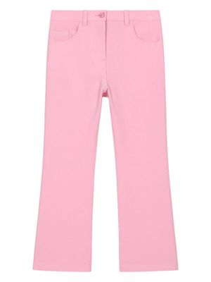Dolce & Gabbana Kids logo-embroidered flared trousers - Pink