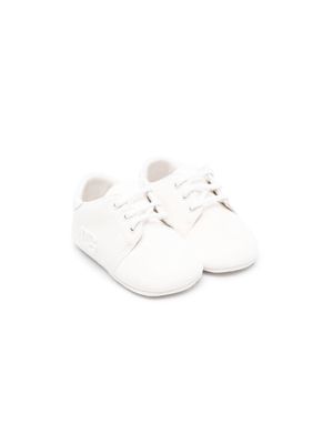 Dolce & Gabbana Kids logo-embroidered leather sneakers - White