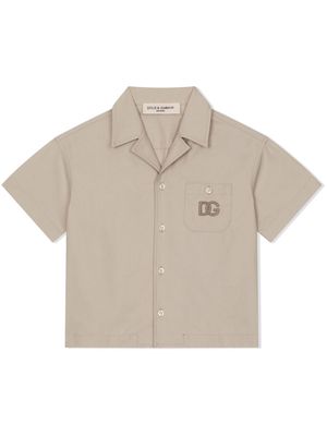 Dolce & Gabbana Kids logo-embroidered shirt - Neutrals
