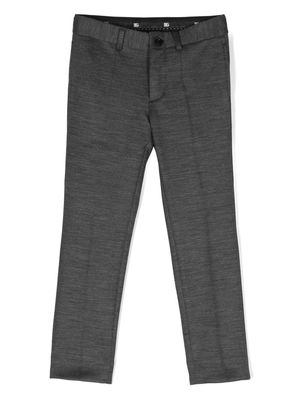 Dolce & Gabbana Kids logo-embroidered slim-cut trousers - Grey