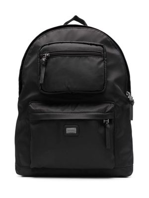 Dolce & Gabbana Kids logo-embroidered zip-up backpack - Black