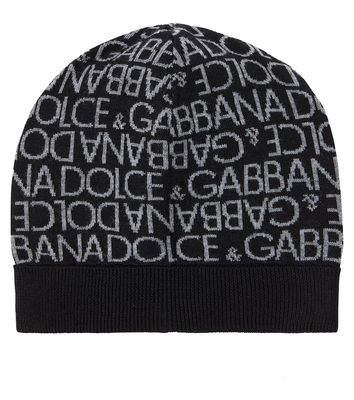 Dolce & Gabbana Kids Logo intarsia virgin wool beanie