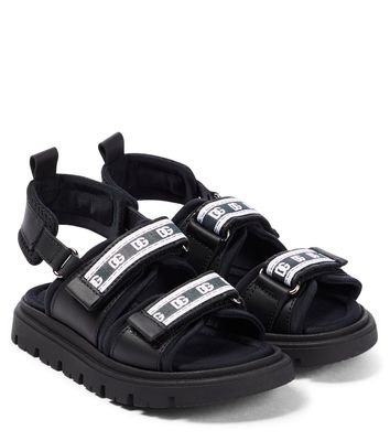 Dolce & Gabbana Kids Logo-jacquard leather sandals