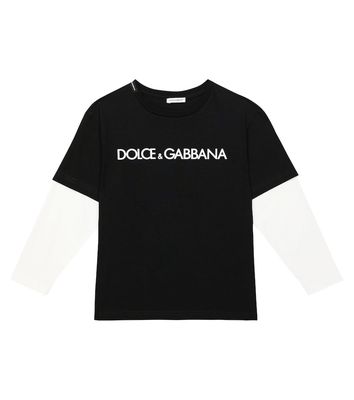 Dolce & Gabbana Kids Logo layered cotton jersey T-shirt