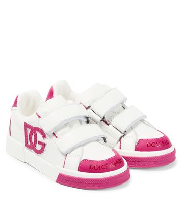 Dolce & Gabbana Kids Logo leather low-top sneakers