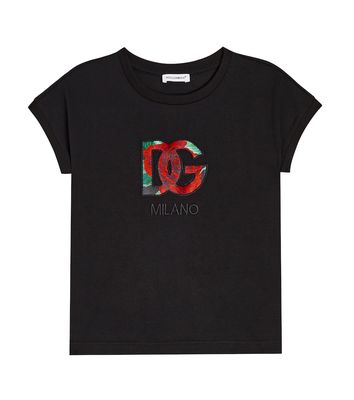 Dolce & Gabbana Kids Logo patch-appliqué cotton jersey T-shirt