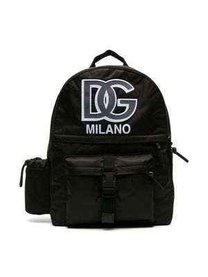 Dolce & Gabbana Kids logo-patch backpack - Black
