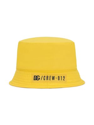 Dolce & Gabbana Kids logo-patch bucket hat - Yellow