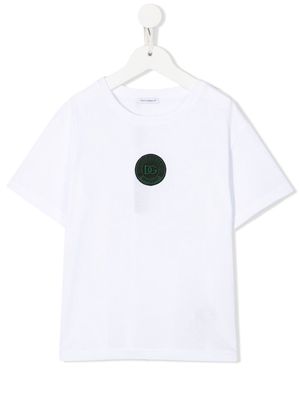 Dolce & Gabbana Kids logo-patch cotton T-Shirt - White